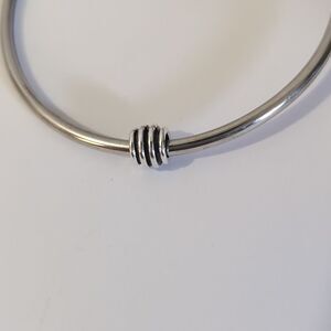 Silver Striped Spacer Charm for Pandora Style Bracelet‎